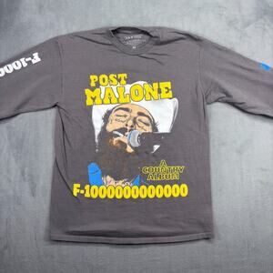 Post Malone's F-1 Trillion Shirt Mens Medium Gray Long Sleeve Country Music 2004
